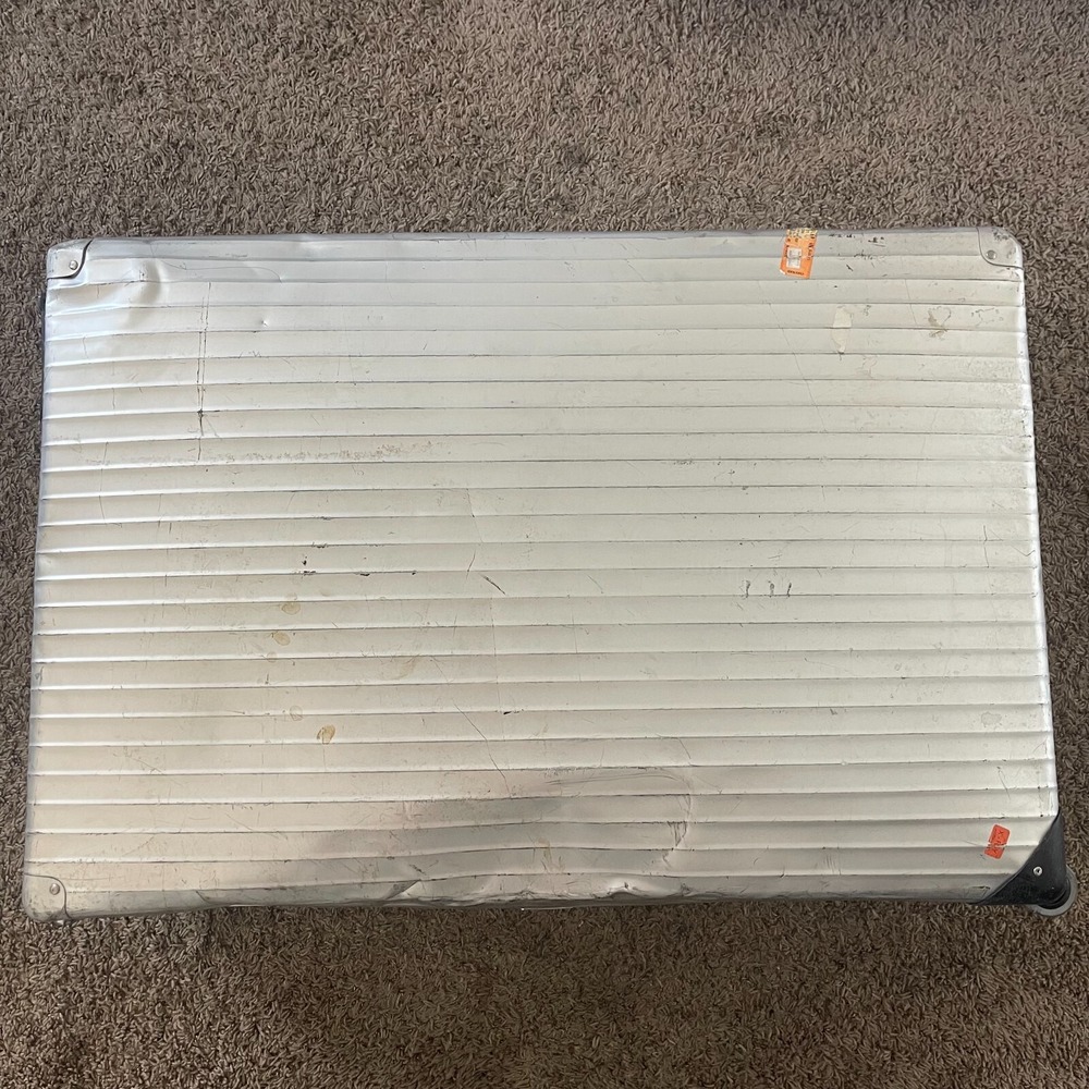 Vintage Rimowa Large Suitcase Two Wheeled Silver Aluminum Trunk‎ Made in Germany